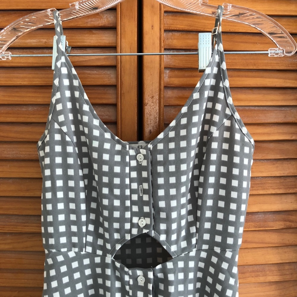 Oh My Love London Button Front Gray Midi Dress - Picture 3 of 7